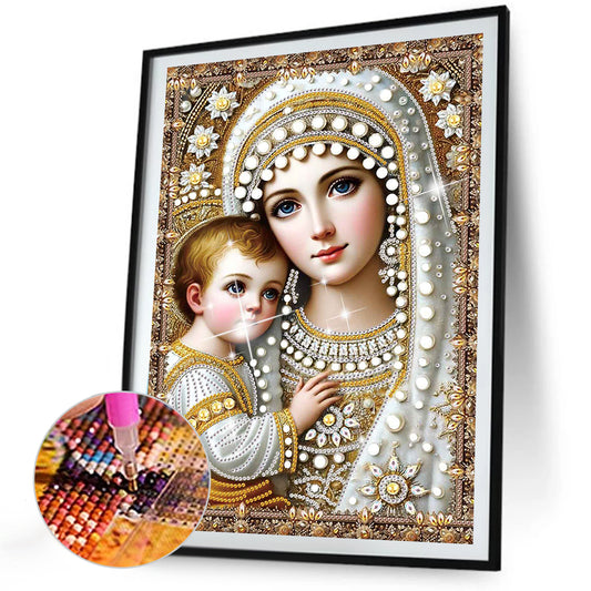 Madonna And Child - Special Shaped Drill Diamond Painting 30*40CM