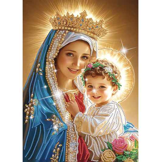 Madonna And Child - Special Shaped Drill Diamond Painting 30*40CM