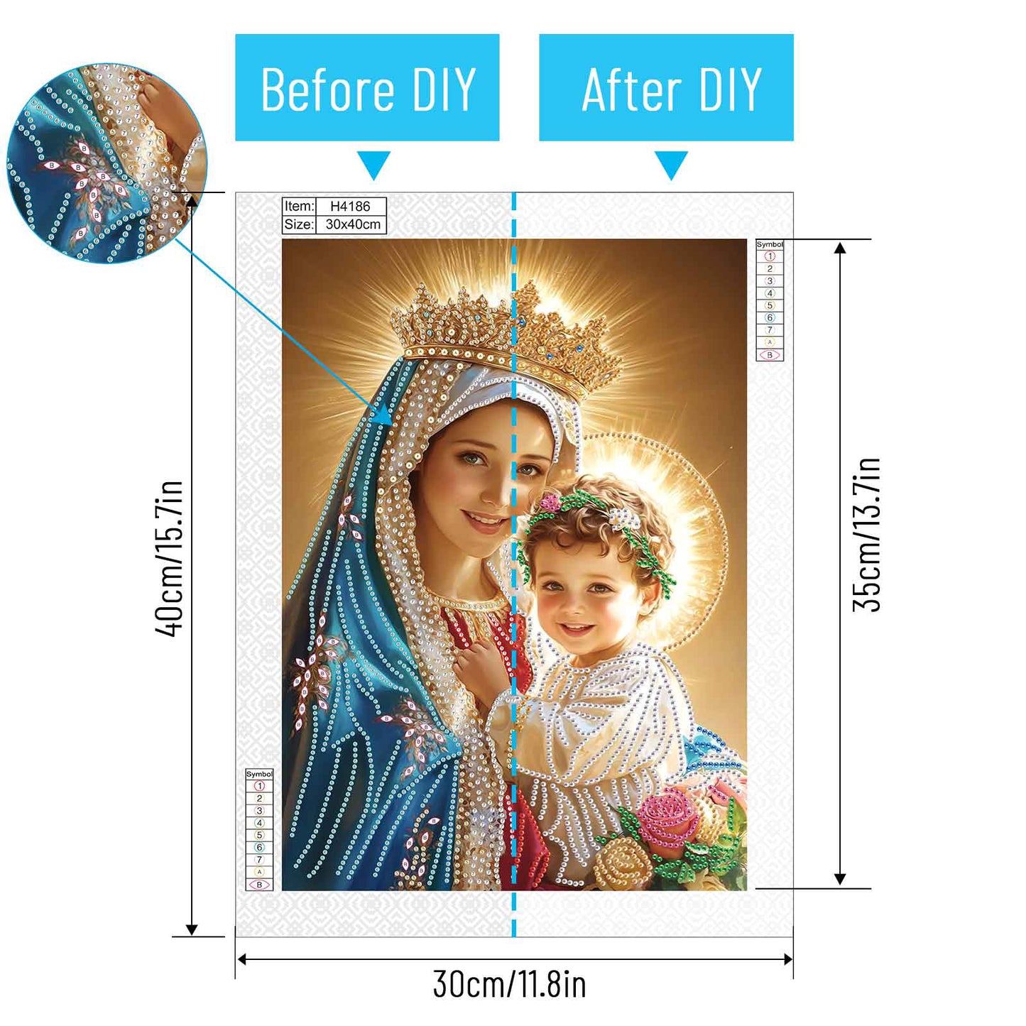 Madonna And Child - Special Shaped Drill Diamond Painting 30*40CM