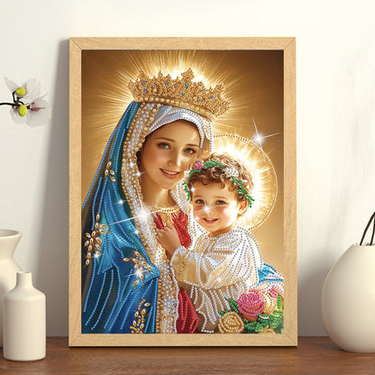 Madonna And Child - Special Shaped Drill Diamond Painting 30*40CM