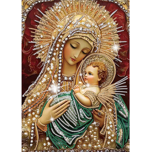 Madonna And Child - Special Shaped Drill Diamond Painting 30*40CM