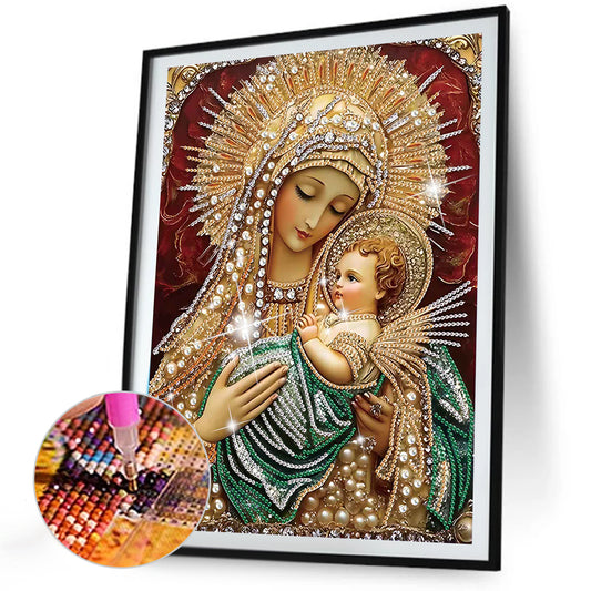 Madonna And Child - Special Shaped Drill Diamond Painting 30*40CM