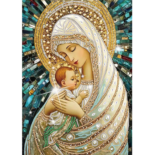 Madonna And Child - Special Shaped Drill Diamond Painting 30*40CM