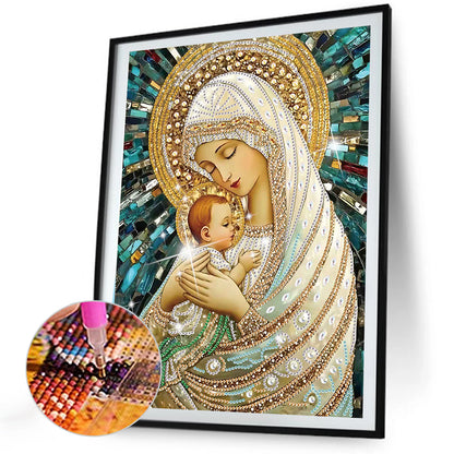 Madonna And Child - Special Shaped Drill Diamond Painting 30*40CM