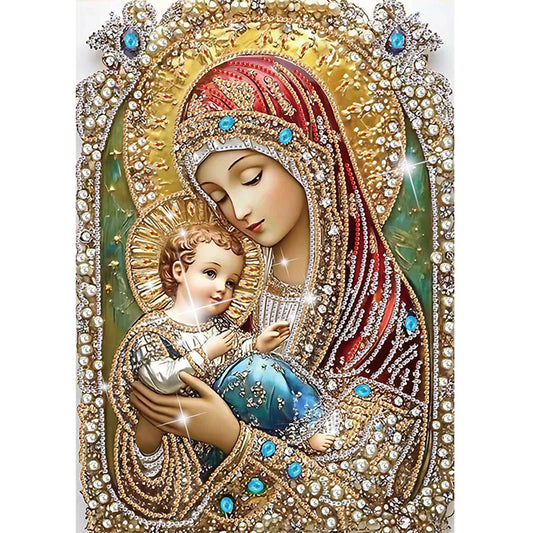 Madonna And Child - Special Shaped Drill Diamond Painting 30*40CM