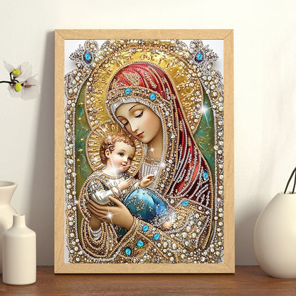 Madonna And Child - Special Shaped Drill Diamond Painting 30*40CM