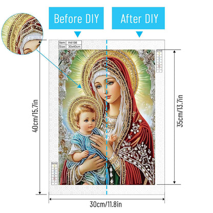 Madonna And Child - Special Shaped Drill Diamond Painting 30*40CM