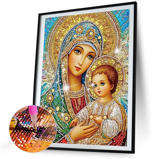 Madonna And Child - Special Shaped Drill Diamond Painting 30*40CM