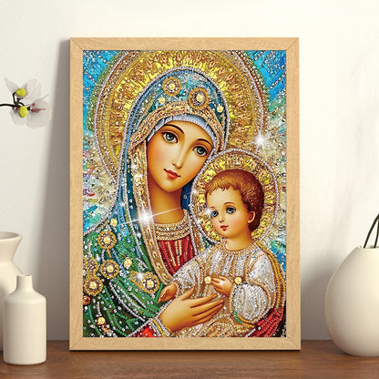 Madonna And Child - Special Shaped Drill Diamond Painting 30*40CM