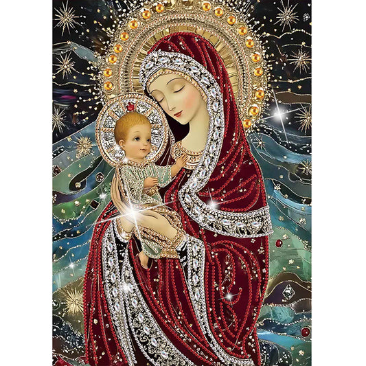 Madonna And Child - Special Shaped Drill Diamond Painting 30*40CM