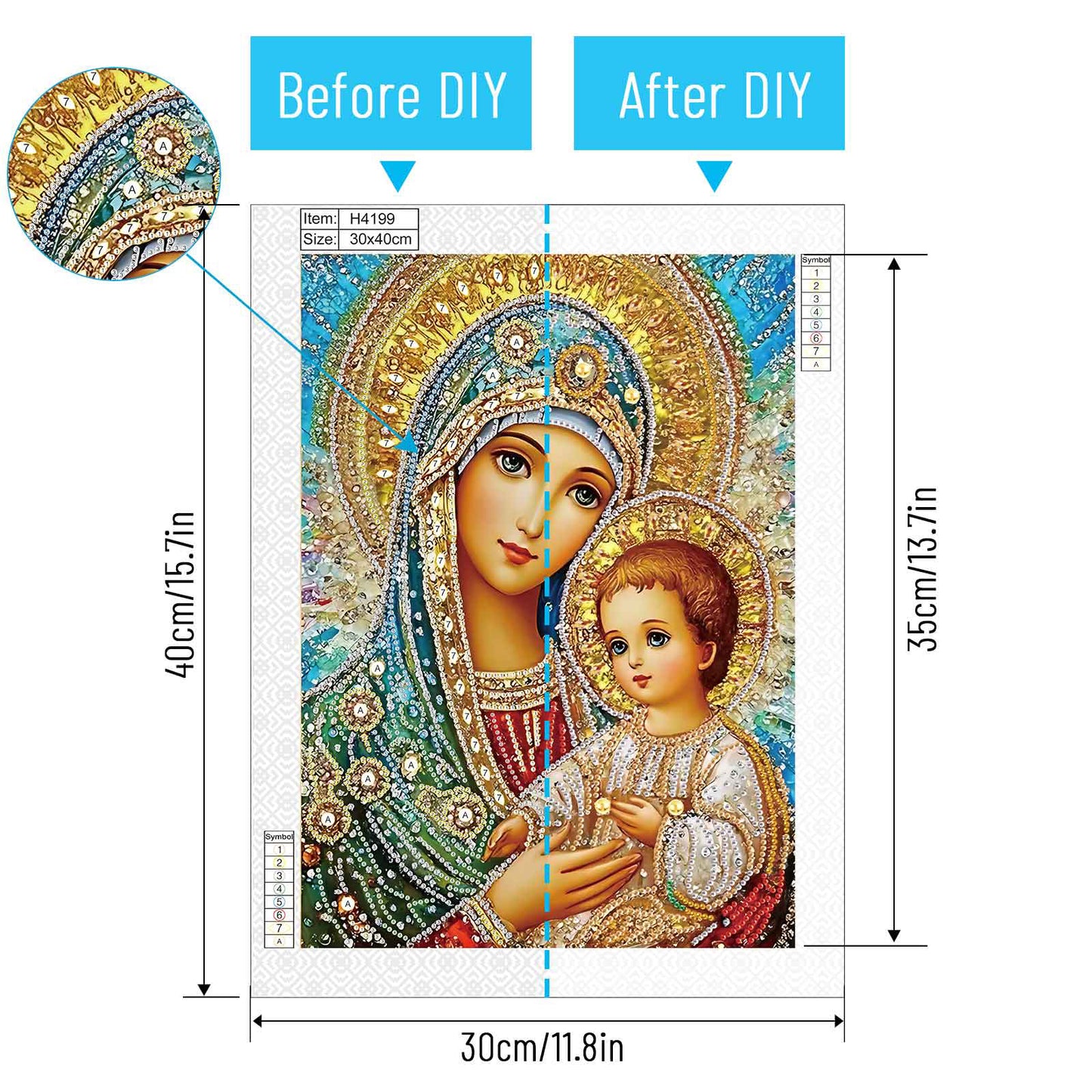Madonna And Child - Special Shaped Drill Diamond Painting 30*40CM