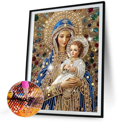 Madonna And Child - Special Shaped Drill Diamond Painting 30*40CM