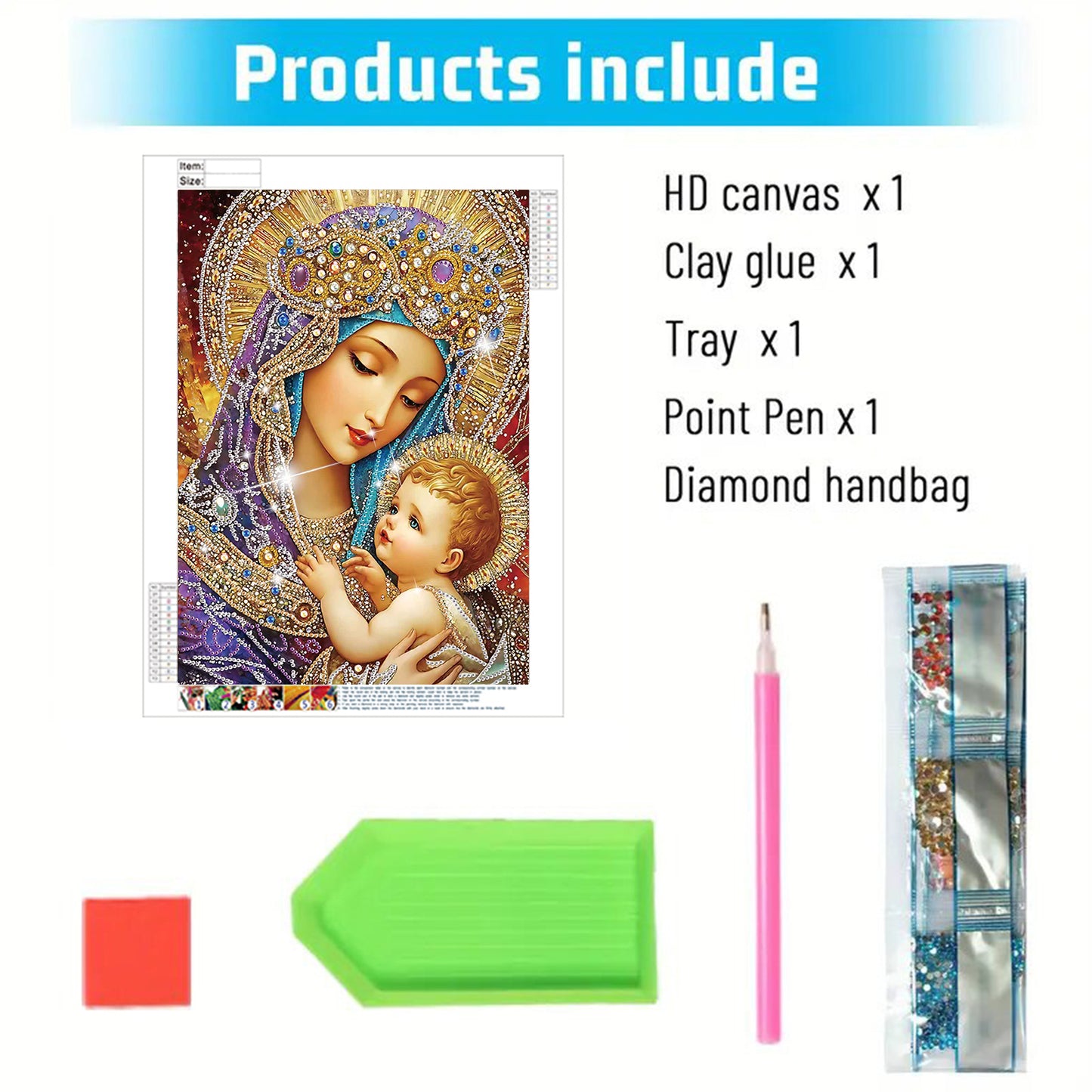 Madonna And Child - Special Shaped Drill Diamond Painting 30*40CM