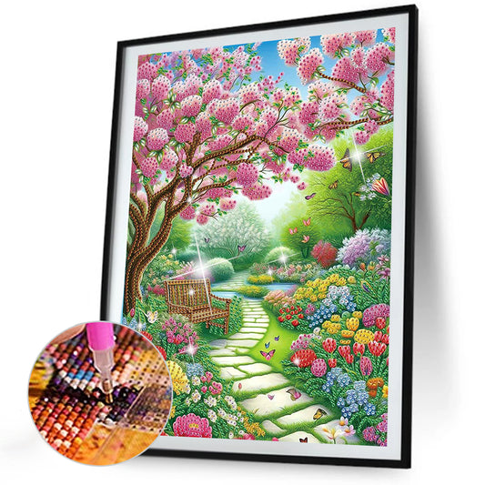 Flower Path - Special Shaped Drill Diamond Painting 30*40CM