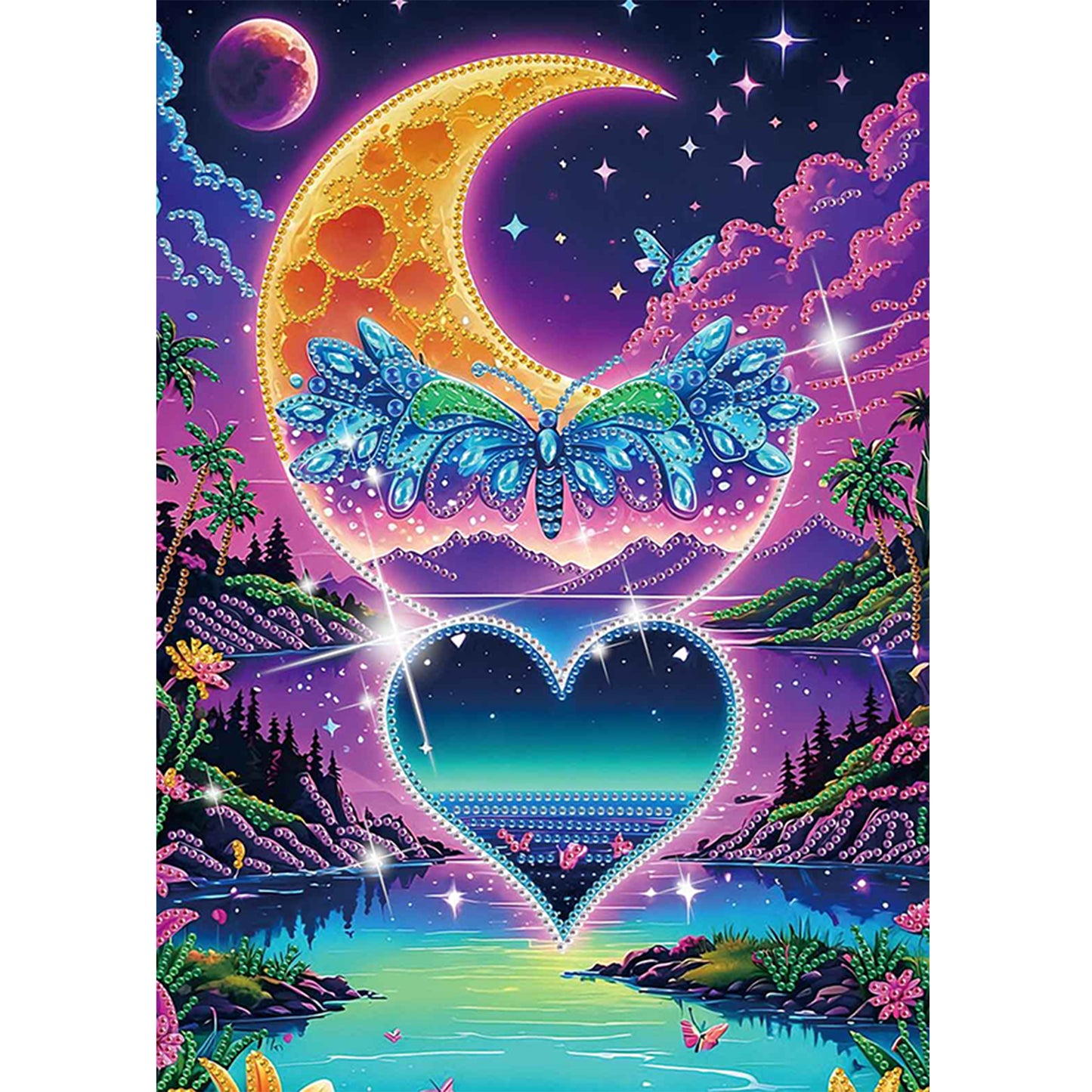 Lakefront Night View - Special Shaped Drill Diamond Painting 30*40CM