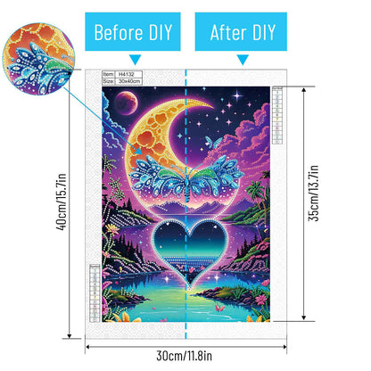Lakefront Night View - Special Shaped Drill Diamond Painting 30*40CM