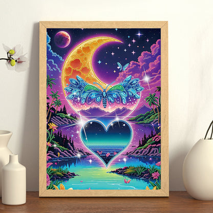 Lakefront Night View - Special Shaped Drill Diamond Painting 30*40CM