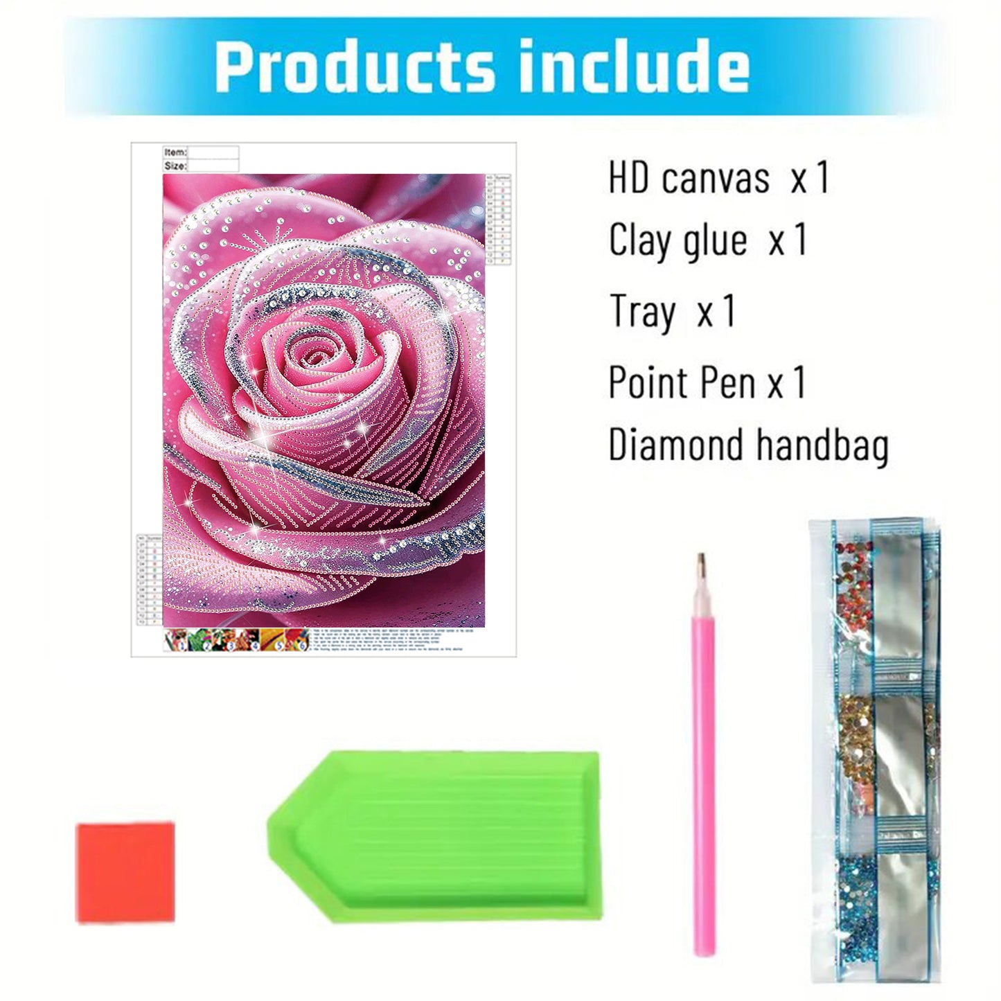 Dreamy Pink Rose - Special Shaped Drill Diamond Painting 30*40CM