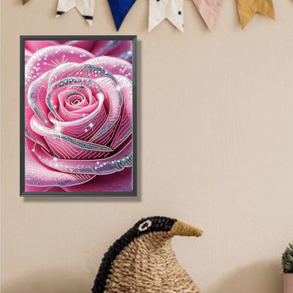 Dreamy Pink Rose - Special Shaped Drill Diamond Painting 30*40CM