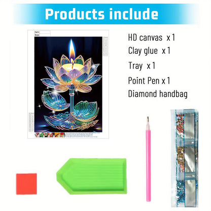 Dreamy Lotus - Special Shaped Drill Diamond Painting 30*40CM