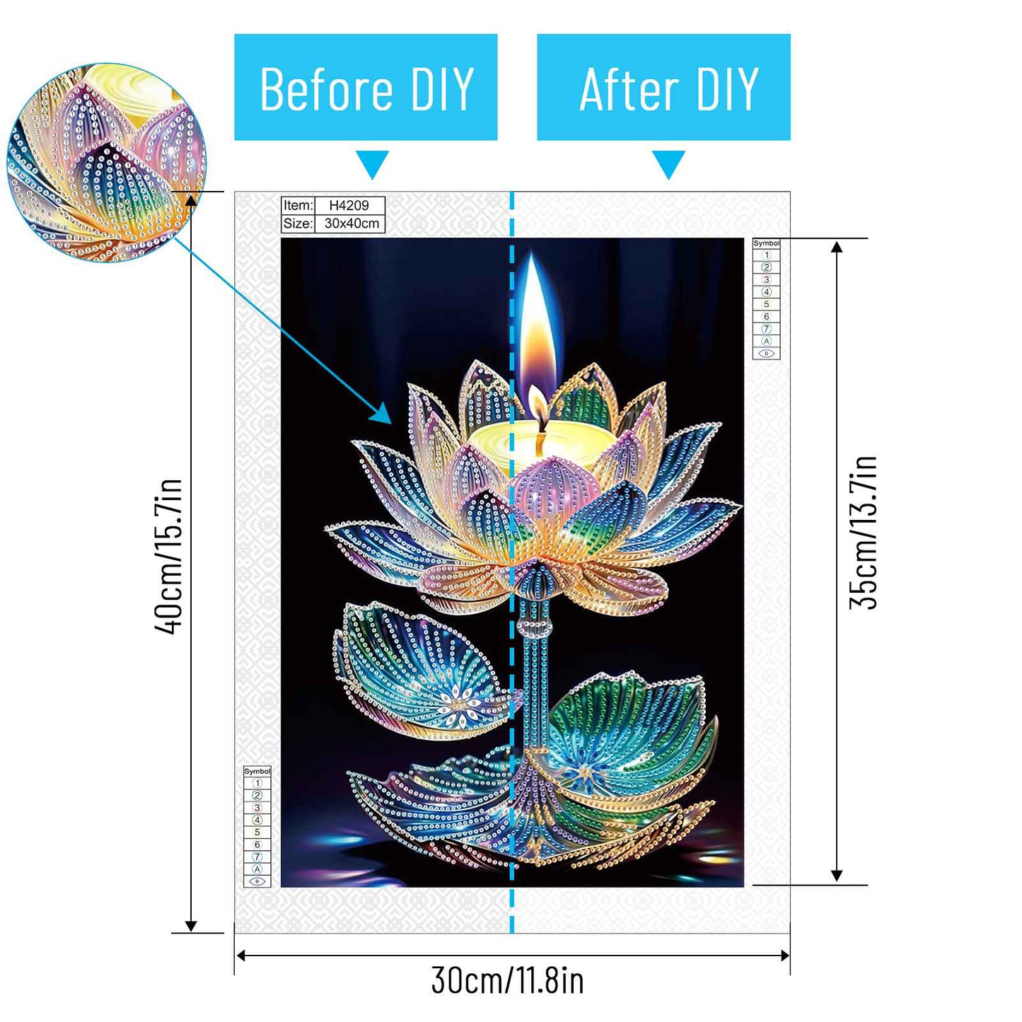 Dreamy Lotus - Special Shaped Drill Diamond Painting 30*40CM