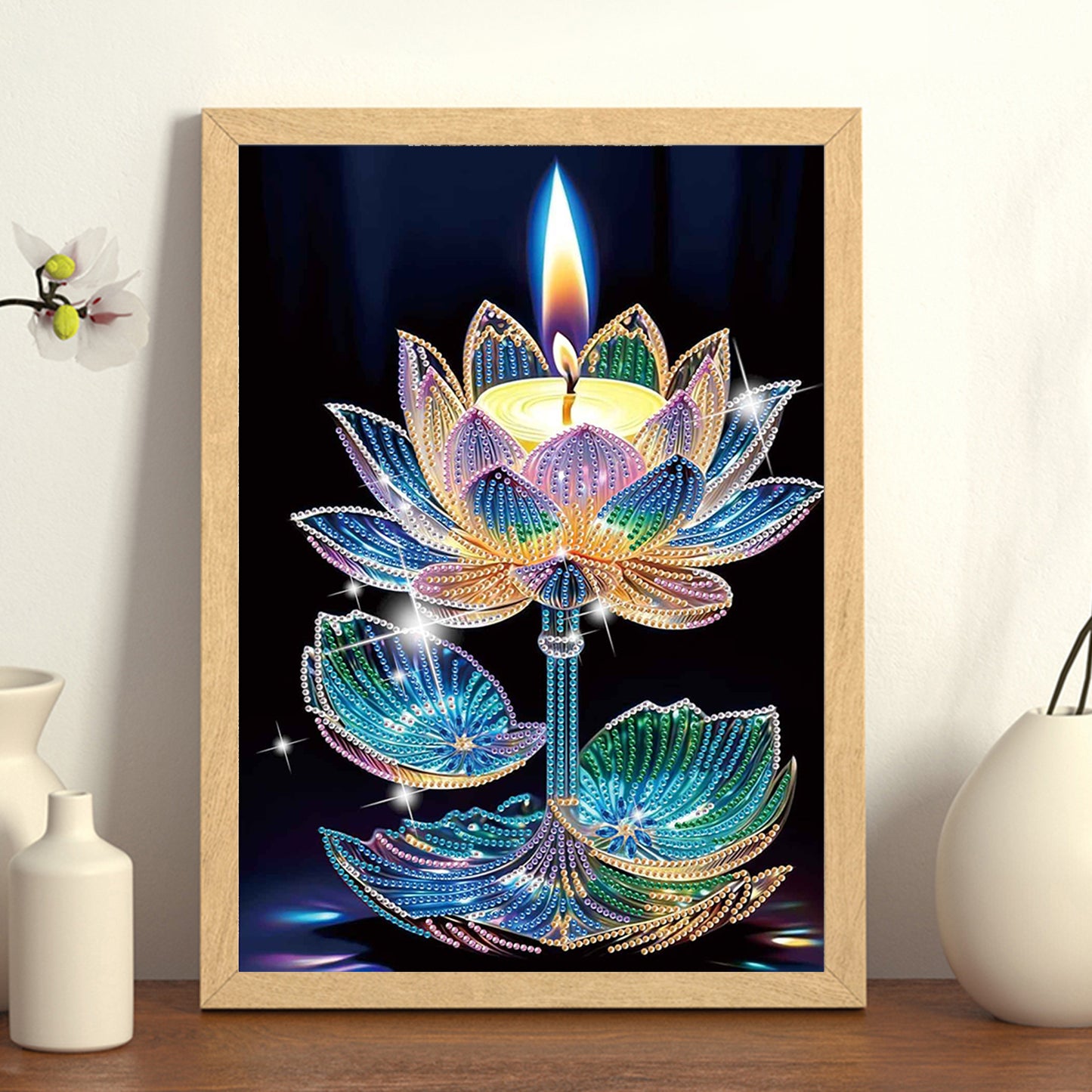 Dreamy Lotus - Special Shaped Drill Diamond Painting 30*40CM