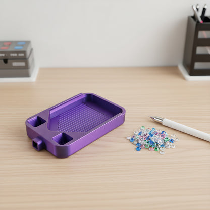 Diamond Painting Storage Container Tray for Diamond Art Beads (Black Purple)