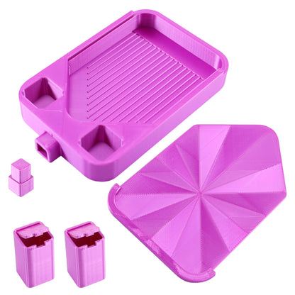Diamond Painting Storage Container Tray with Stopper Lid for DIY Craft(Purple)