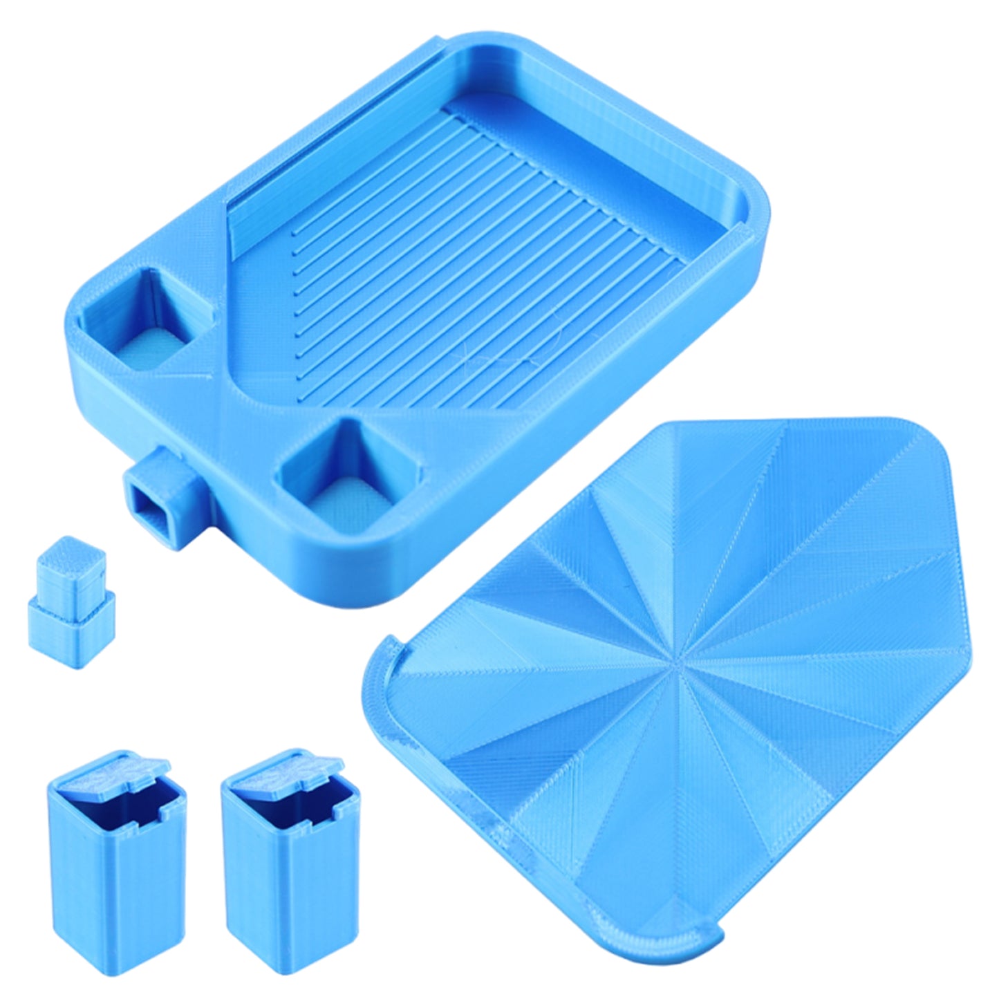 Diamond Painting Storage Container Tray with Stopper Lid for DIY Crafts (Blue)