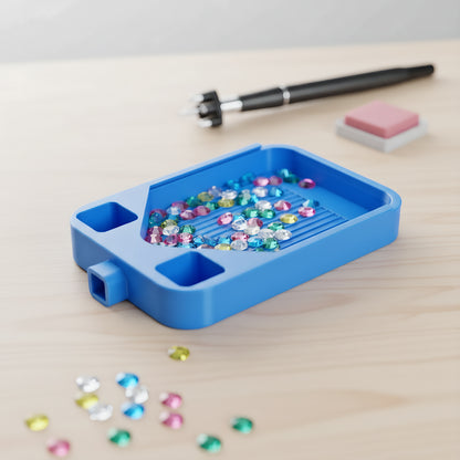 Diamond Painting Storage Container Tray with Stopper Lid for DIY Crafts (Blue)