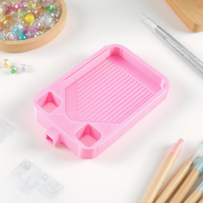 Diamond Painting Storage Container Tray with Stopper Lid for DIY Crafts (Pink)