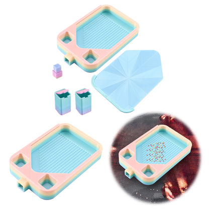 Diamond Painting Storage Container Tray with Stopper Lid for DIY Craft(Colorful)