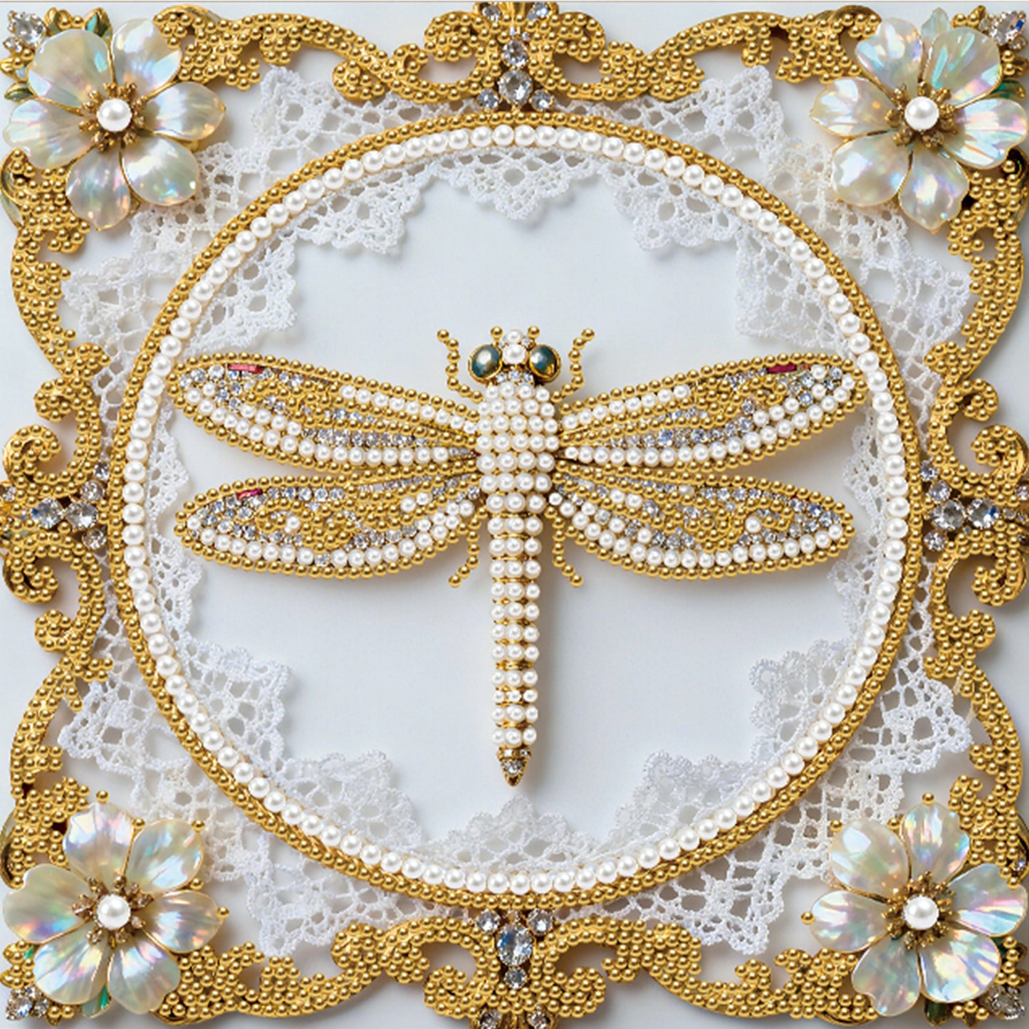 Dragonfly - DIY Pearl Gem Art Diamond Painting Kits With Framefor Home Decor -25x25cm