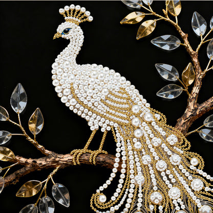 Peacock - DIY Pearl Gem Art Diamond Painting Kits With Framefor Home Decor -25x25cm