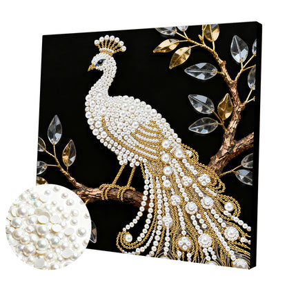 Peacock - DIY Pearl Gem Art Diamond Painting Kits With Framefor Home Decor -25x25cm