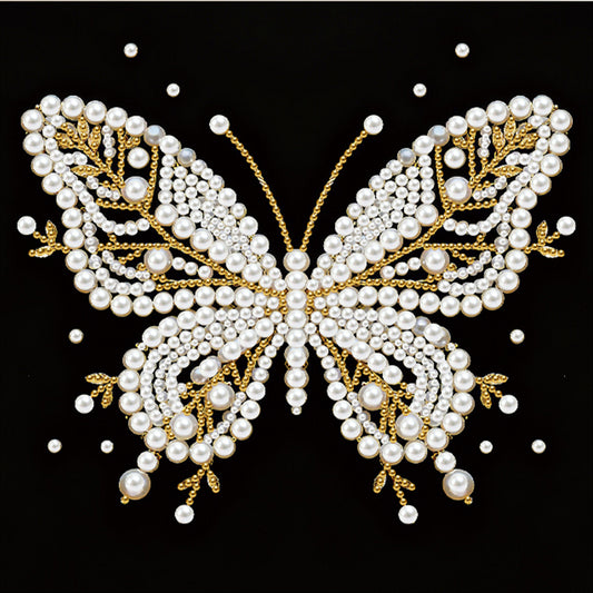 Butterfly - DIY Pearl Gem Art Diamond Painting Kits With Framefor Home Decor -25x25cm