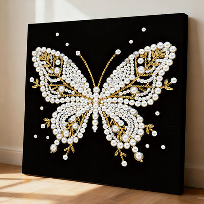 Butterfly - DIY Pearl Gem Art Diamond Painting Kits With Framefor Home Decor -25x25cm