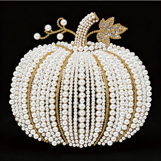 Pumpkin - DIY Pearl Gem Art Diamond Painting Kits With Framefor Home Decor -25x25cm
