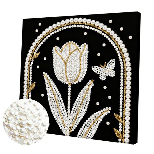 Tulips - DIY Pearl Gem Art Diamond Painting Kits With Framefor Home Decor -25x25cm