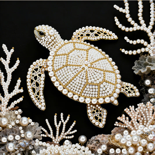 Sea Turtles - DIY Pearl Gem Art Diamond Painting Kits With Framefor Home Decor -25x25cm