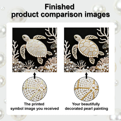 Sea Turtles - DIY Pearl Gem Art Diamond Painting Kits With Framefor Home Decor -25x25cm