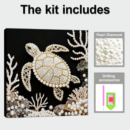 Sea Turtles - DIY Pearl Gem Art Diamond Painting Kits With Framefor Home Decor -25x25cm