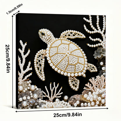 Sea Turtles - DIY Pearl Gem Art Diamond Painting Kits With Framefor Home Decor -25x25cm