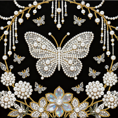 Butterfly - DIY Pearl Gem Art Diamond Painting Kits With Framefor Home Decor -25x25cm