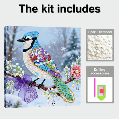 Little Bird - DIY Pearl Gem Art Diamond Painting Kits With Framefor Home Decor -25x25cm