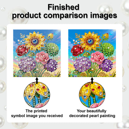 Sunflower - DIY Pearl Gem Art Diamond Painting Kits With Framefor Home Decor -25x25cm