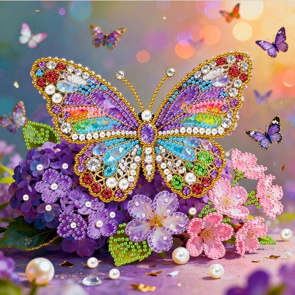 Butterfly - DIY Pearl Gem Art Diamond Painting Kits With Framefor Home Decor -25x25cm