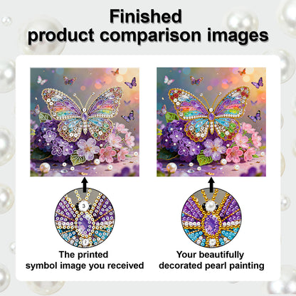 Butterfly - DIY Pearl Gem Art Diamond Painting Kits With Framefor Home Decor -25x25cm