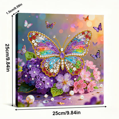 Butterfly - DIY Pearl Gem Art Diamond Painting Kits With Framefor Home Decor -25x25cm