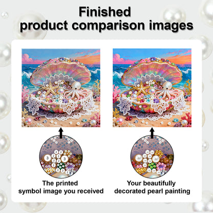 Dreamy Pearl Shell - DIY Pearl Gem Art Diamond Painting Kits With Framefor Home Decor -25x25cm